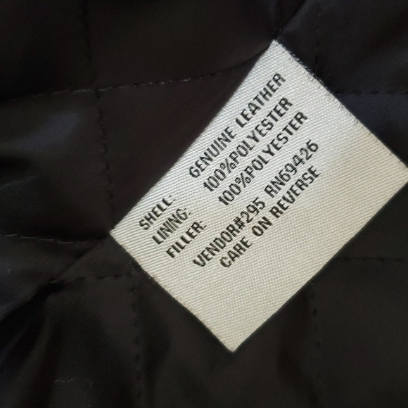 Wilson genuine Leather jacket, full zip, pockets, black, women's size medium - Picture 8 of 10